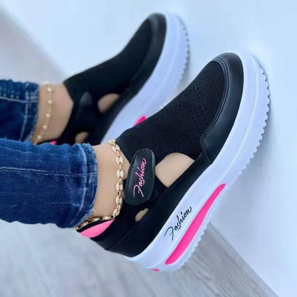 Round Toe Platform Sneakers Trendsi