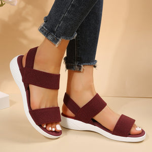 Rubber Open Toe Low Heel Sandals Trendsi