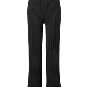 Ribbed Mock Neck Long Sleeve Top and Pants Set Trendsi