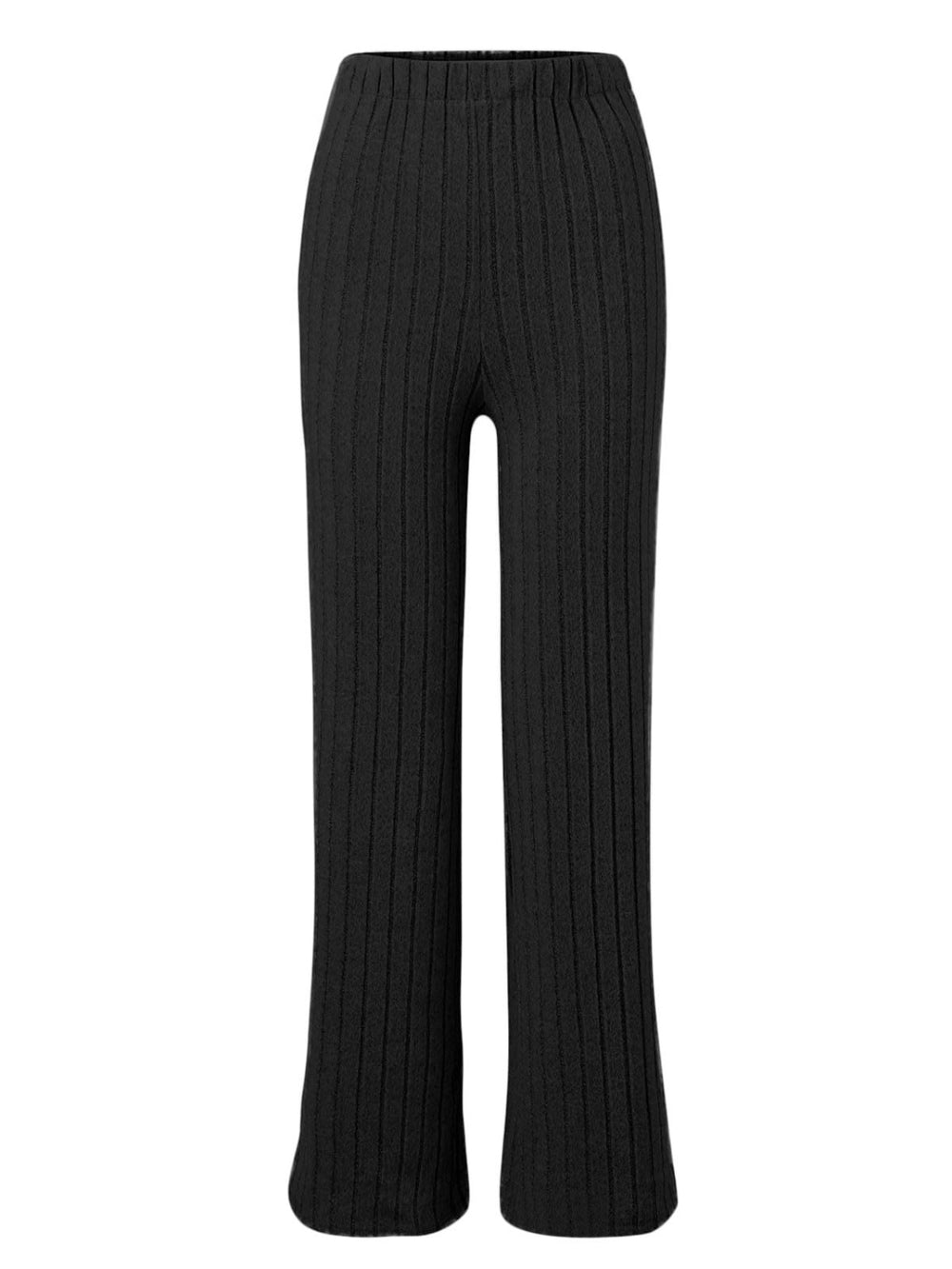 Ribbed Mock Neck Long Sleeve Top and Pants Set Trendsi