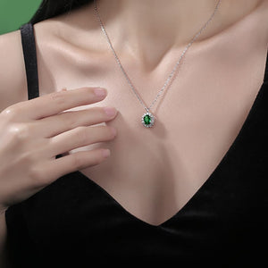 1.5 Carat Lab-Grown Emerald 925 Sterling Silver Necklace Trendsi