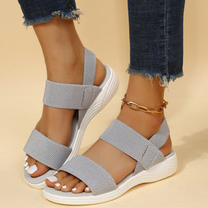 Rubber Open Toe Low Heel Sandals Trendsi