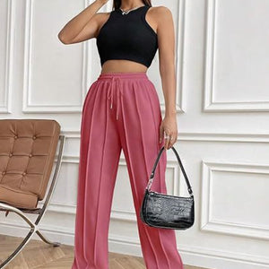 Drawstring Wide Leg Pants with Pockets Trendsi