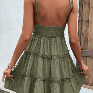 Frill Spaghetti Strap Tiered Dress Trendsi