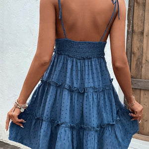 Frill Spaghetti Strap Tiered Dress Trendsi