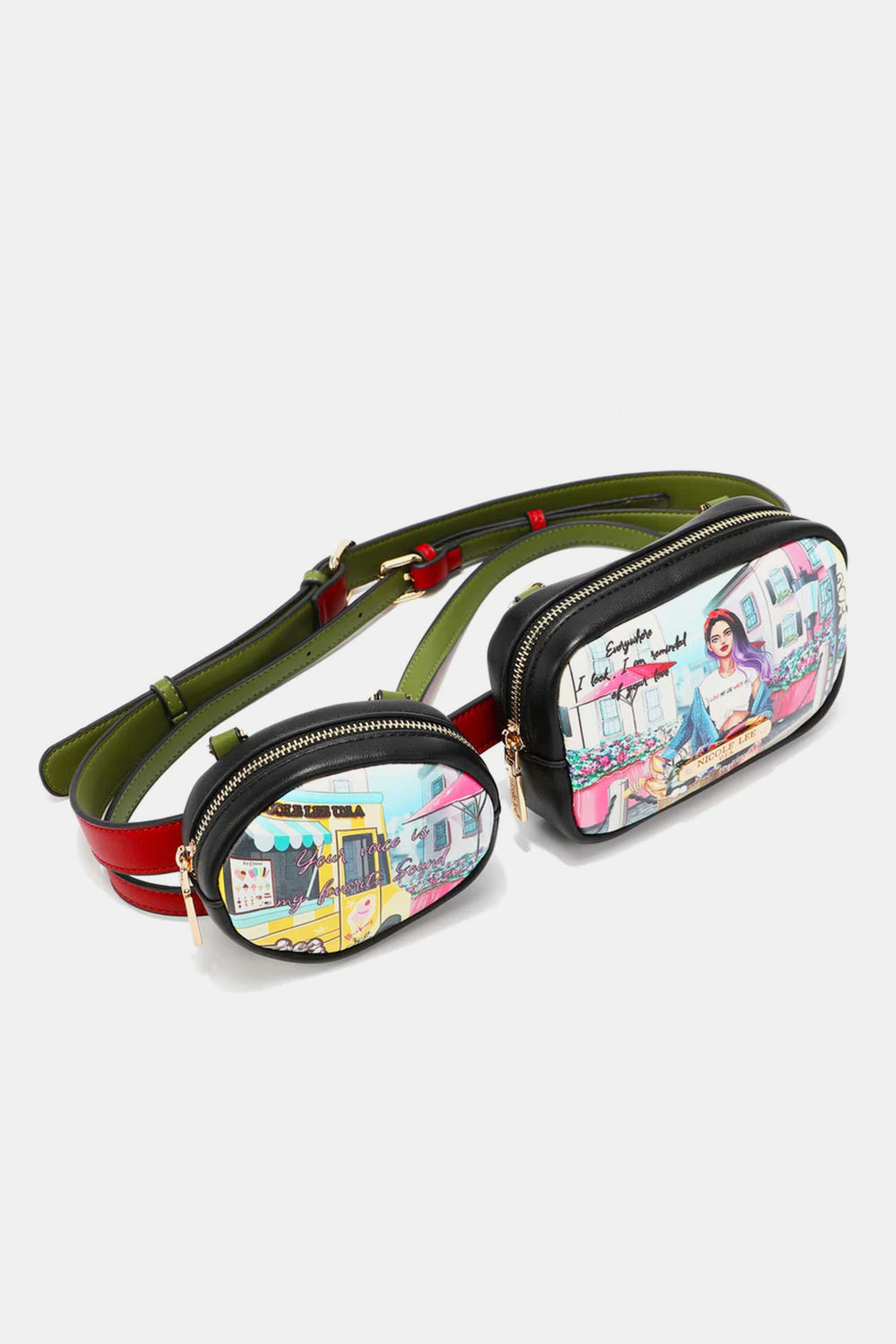 Nicole Lee USA Double Pouch Fanny Pack Trendsi