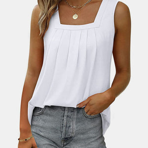 Ruched Square Neck Tank Trendsi