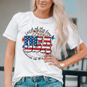 USA Graphic Round Neck Tee Trendsi