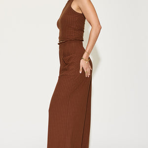 Basic Bae Full Size Ribbed Tank and Wide Leg Pants Set Trendsi