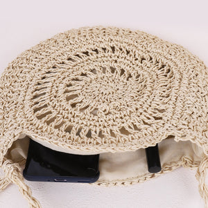 Tassel Straw Braided Strap Shoulder Bag Trendsi