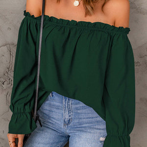 Off-Shoulder Flounce Sleeve Blouse Trendsi