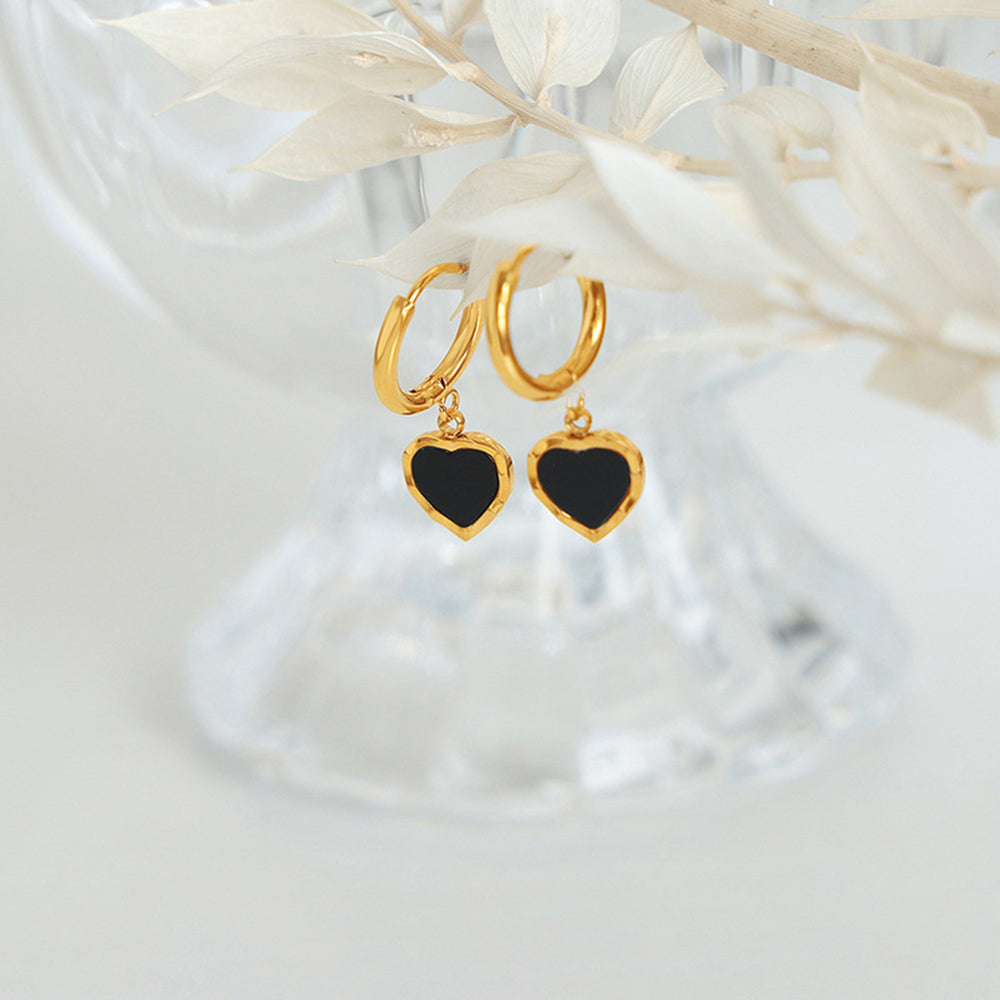 18K Gold-Plated Heart Drop Earrings Trendsi