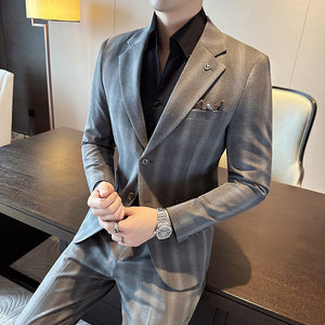 Leisure Suits For Men Business Formal Wear Two-piece Set My Store